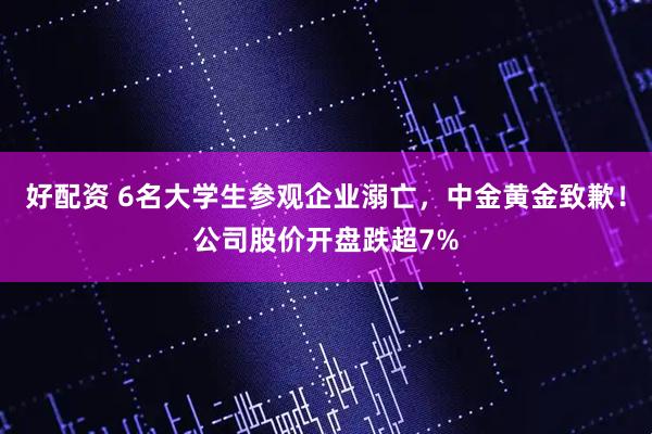 好配资 6名大学生参观企业溺亡，中金黄金致歉！公司股价开盘跌超7%