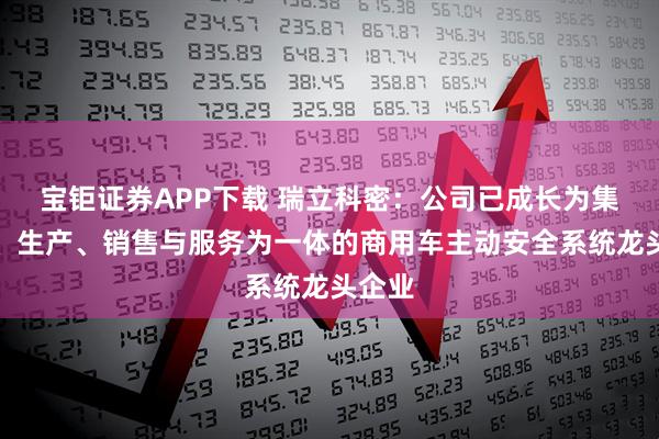 宝钜证券APP下载 瑞立科密：公司已成长为集研发、生产、销售与服务为一体的商用车主动安全系统龙头企业